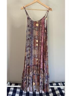 Yaa Tree Bohemian Chic AOP Tiered Maxi Dress, XL